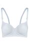 Women's Padded Underwire Black-White-Skin 3-Piece Bra - 4