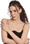 Women's Gold Color Lacquer Plated Studded Model Black Enamel Earrings - 4