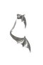 Women's Silver Color Lacquer Plated Studded Model Right Ear Bat Earcuff & Cartilage Earring - 5
