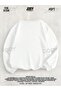 White 3 thread Crew Neck Plain Unprinted Basic Sweatshirt - 2