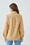 Camel Color Short Model Basic Women's Shirt – Stylish, Straight Cut, with Pockets for Daily and Office Use - 8