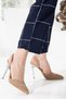 Women's Transparent Thin High Heeled Shoes Tan Suede - 5
