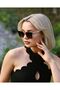 Cream Leopard Patterned Selin Square Sunglasses