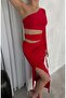 Single Sleeve Slit Detailed Dress - with Waist Band - 5