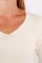 Women's Onlella V-Neck Long Sleeve Knitted Sweater 15259562 Ecru - 3