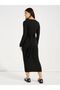 V Neck Basic Rib Bodycon Midi Dress - 4