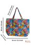 Linen Colored Cats Patterned Beach Bag - Shoulder and Shopping 54X38 cm