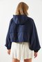 Women's Navy Blue Hooded Raincoat with Back Cover Mbms001 60501001 - 5