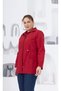 Red Rmg Large Size Trench Coat - Waist Lace-Up and Zip 9828