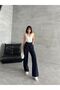 Lycra Palazzo Trousers with Wide Leg and Velcro Front - 8