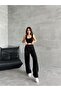Lycra Palazzo Trousers with Wide Leg and Velcro Front - 8