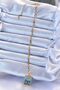 316L Steel Chain Gold Color Blue Enamel Moon Figure Tarot Necklace - 2