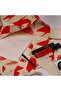 Red Fish Patterned Beige Shoulder Bag - 5