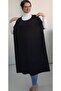 Black Batwing Sleeve Loose-Fitting Combed Viscose Hijab Tunic Dress - 7