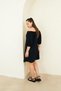 BLACK BUTTONED LINEN DRESS - 3