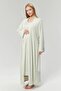Women's Mint Green Ribbed Double Breasted Maternity Nightgown Set