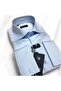 Slimfit Ice Blue Satin Italian Collar Shirt