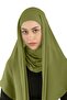 وشاح شيفون بيضاوي الشكل مع حجاب داخلي - ST 111 ( 2911140 )