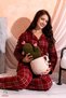 Winter Women's Shirt Fleece Pajama Set - Women's Buttoned Fleece Pajama Set - 2