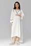 Breasted Full Length 100% Cotton Maternity Nightgown Set - 3