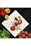 لوح مربع بنمط الفواكه والخضروات مقاس 30 × 30 سم - قطع الزجاج وحامل العرض - 3