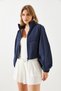 Women's Navy Blue Hooded Raincoat with Back Cover Mbms001 60501001 - 8