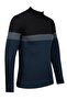Men's Half Turtleneck Knitwear Petrol Sweater Patterned Steel Knit Regular Fit - 5009B - 2