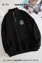 Unisex Women Men Harry Potter Slytherin Printed Half Zipper Stand Collar Basic Sweatshirt