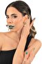 Women's Gold Color Lacquer Plated Pearl Beaded Studded Model Modern Earrings - 2