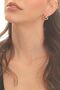 Women's Gold Color Lacquer Plated Studded Model Minimalist Heart Earrings - 2