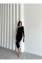 Sandy Long Sleeve - Single Sleeve Gather Detailed Long Dress - 5