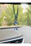 Glass Round Eyed Car Mirror Ornament Car Charm Evil Eye Protection - 4