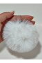 Navy Blue-White Plush Furry Cute Keychain Bag Accessory