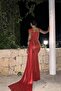 Long Red Glitter Evening Dress - ATE7689 - 5