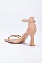 Women's Thin Heeled Closed Back Summer Stone Embroidered Shoes Nude - 7