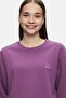 Sunniva Purple Crew Neck Embroidered Loose Fit Women's Sweatshirt - 2