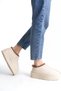 Women's Beige Seasonal Shoes Beige Fur Short Comfortable Sole Wool Boots - 3