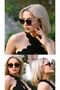 Cream Leopard Patterned Selin Square Sunglasses - 4