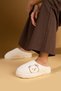 Beige Plush Slippers - Women's Home, Dowry and Bundle, Noiseless, Thick Sole