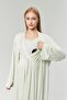 Women's Mint Green Ribbed Double Breasted Maternity Nightgown Set - 2