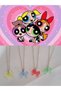 4Pcs Bff Necklace Powerpuff Girls Blue Red Green Yellow Pendant Ribbon Necklace Korean Friendship Necklace - 2