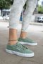 Women's Water Green Casual Linen Sneakers Sneakers