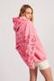 Women's Angels Printed Hoodie with Pattern Detail on Sleeves Oversize Sweatshirt Hoodie