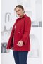 Red Rmg Large Size Trench Coat - Waist Lace-Up and Zip 9828 - 7