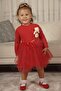 Toy Teddy Bear Print Long Sleeve Lined Girls' Tulle Piece Dress - 3