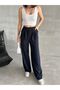 Lycra Palazzo Trousers with Wide Leg and Velcro Front - 5