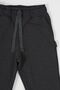 Black-Anthracite Thick Cotton Elastic Waist and Leg Pocket 2-Piece Girl's Sweatpants - 5