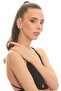 Women's Silver Color Lacquer Plated Studded Model Right Ear Bat Earcuff & Cartilage Earring - 4