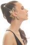 Women's Gold Color Lacquer Plated Zircon Stone Leaf Stylized Right Ear Earcuff & Cartilage Earring - 2