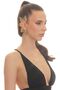 Women's Gold Color Lacquer Plated Zircon Stone Leaf Stylized Right Ear Earcuff & Cartilage Earring - 4